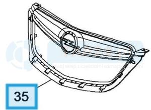 95420355 Atrapa Grill Zderzaka Orygina OE Opel Mokka 2013 - 2019 - 2877549686