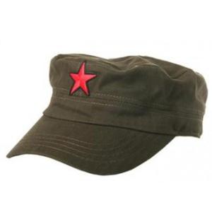 Modna czapka z daszkiem z czerwon gwiazd (zielona) - 2824376703