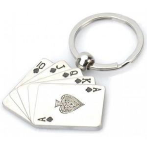 Brelok do kluczy karty poker (srebrny) - 2824376479