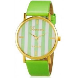 Kolorowy zegarek damski analogowy w paski (zielony) - 2824376673