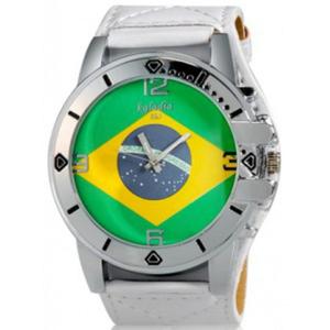 Nowoczesny sportowy zegarek kwarcowy unisex flaga - Brazylia (biay pasek) - 2824376979