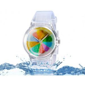 Ciekawy kolorowy tczowy zegarek na rk kwarcowy - 2824376508