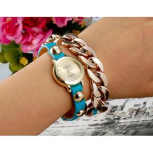 Zegarek zaprojektowany dla kobiet wykwintny styl pasek bransoleta (niebieski) - 2824377893