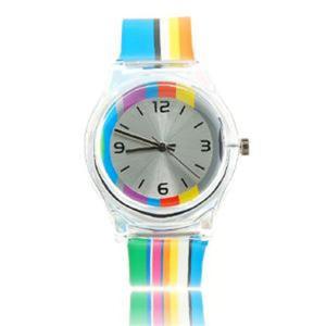 Modny kolorowy zegarek na rk - 2824376772