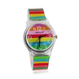 Modny kolorowy tczowy zegarek na rk - 2824376771