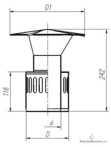 Spiroflex Wywiewka dwucienna 1, element kominw dwuciennych kwasoodpornych, fi 60/100 [SX-TD60/100 - 2822205530