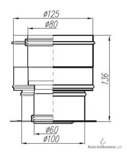 Spiroflex Adapter 60/100-80/125 JC z odskraplaczem do kotw Junkers [SX-TDAJC6/8O] - 2822206653