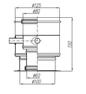 SPIROFLEX Adapter T z odskraplaczem 60/100-80/125 biay [14669] - 2822206974