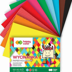 Blok wycinanka A5 Happy Color, papier kolorowy - 10 kart - 2869317733