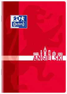 Zeszyt a5/60k oxford do angielskiego kratka z marginesem czerwony - 2869422180
