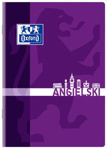 Zeszyt a5/60k oxford do angielskiego kratka z marginesem fioletowy - 2869422184