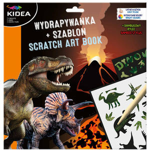 Wydrapywanka z szablonami B KIDEA 3 arkusze Dinozaury - 2869830553