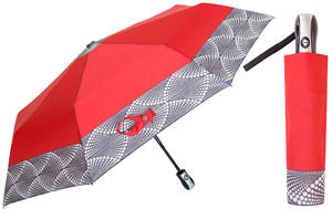 Automatyczna parasolka damska marki Parasol, czerwona z ornamentem - 2871119132