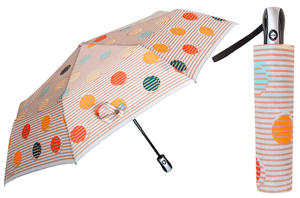 Automatyczna parasolka damska marki Parasol, w kropki i paski - 2870848143