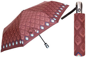 Automatyczna parasolka damska marki Parasol, br zowa w ogniki - 2870848146