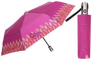 Automatyczna parasolka damska marki Parasol, różowa w kwiaty - 2870848148
