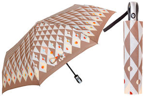 Automatyczna parasolka damska marki Parasol, beżawe romby - 2871119139
