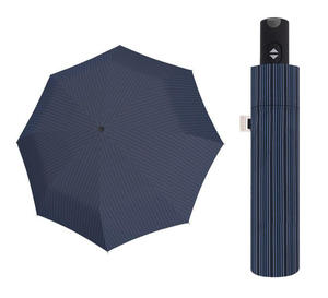 Automatyczny bardzo mocny parasol męski CARBONSTEEL Doppler, granatowe pr żki - 2871119189