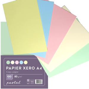 PAPIER KSERO A4 KOLOROWY 100 KARTEK 5 PASTELOWYCH KOLORÓW INTERDRUK - 2873698803