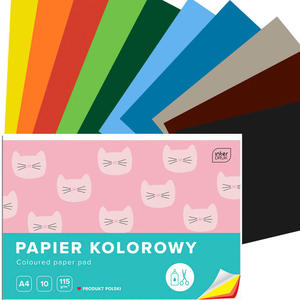 PAPIER KOLOROWY, A4, 10 KARTEK, 115G, INTERDRUK - 2873853341