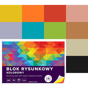 BLOK RYSUNKOWY KOLOROWY, A4, 10 KARTEK, 80g, INTERDRUK - 2873853347