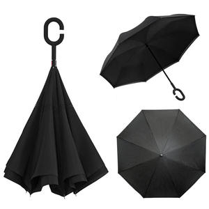 Parasol odwrócony "Revers" z podwójnym materiałem dwa kolory: czarny + inny - 2876865552