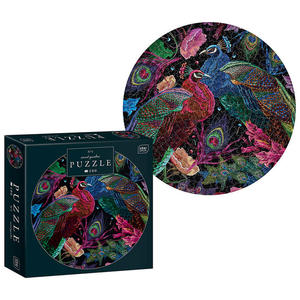 PUZZLE 500 elementów okr głe ROUND SECRET GARDEN ogród pawie INTERDRUK - 2877982868