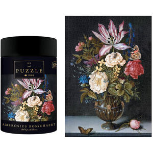 PUZZLE w puszce 1000 elementów ART BOSSCHAERT martwa natura z kwiatami INTERDRUK - 2877982872