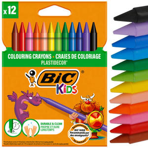 Kredki świecowe dla dzieci BIC Kids Plastidecor pudełko 12 sztuk - 2878199628