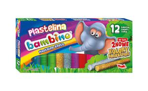 Plastelina Bambino 12 kolorów (w tym złota i srebrna) - 2848500057