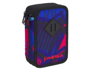 Potrójny piórnik szkolny Coolpack Jumper 3 z wyposażeniem, CRAZY PINK ABSTRACT A446 - 2860646666