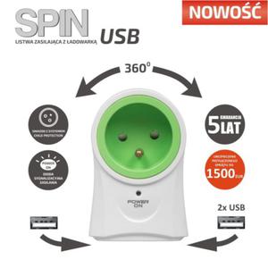 LISTWA ZASILAJCA EVER SPIN USB - 2876059585