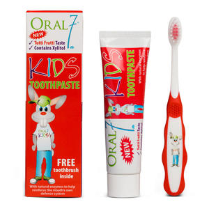 ORAL7 Kids Toothpaste 50ml - pasta do zbów od 6 roku ycia (tutti-frutti) + szczoteczka do...