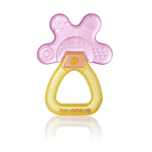 BRUSH-BABY - gryzak dla dzieci Cool&Calm Rattle Teether od 4 miesica ycia (1szt.) - kolor rowo - pomaraczowy - 2860775680