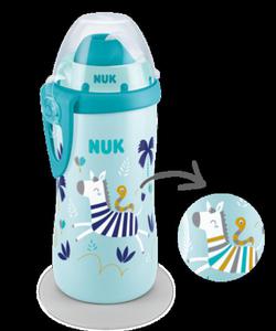 NUK Kubek NIEKAPEK 300ml od 12m-cy FLEXI CUP niebieski ze somk KAMELEON 255575B - 2864613235