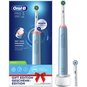 Braun Oral-B szczoteczka elektryczna PRO3 3770 BLUE Crossaction + dodatkowa kocwka SensiUltra - 2871539759