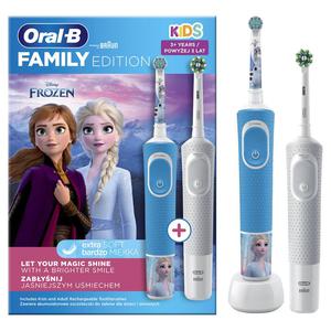 Braun Oral-B szczoteczka akumulatorowa ZESTAW Family Edition: Vitality D103 White CrossAction oraz dla dzieci D103 Kids FROZEN - Kraina Lodu - 2873964408