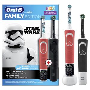 Braun Oral-B szczoteczka akumulatorowa ZESTAW Family Edition: Vitality D103 Black CrossAction oraz dla dzieci D103 Kids STAR WARS- Gwiezdne Wojny - 2872714000