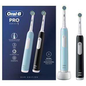 Braun Oral-B szczoteczka elektryczna PRO1 zestaw 2-pack CrossAction - Black (czarny) + Blue (niebieski) - 2876090874