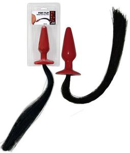 Korek analny z ogonem Pony Play - 2859299007