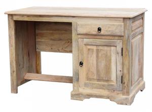 Mae biurko kolonialne NEW YORK jasne z drewna mango 120x60 cm - 2861389426