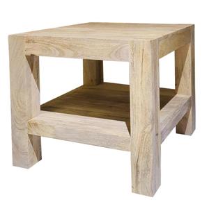 Wysoki stolik z pk 60x60 z drewna mango - 2869491120