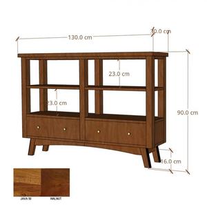 Konsola drewniana BONN 130 cm z pkami i szufladami z akacji - kolor WALNUT - 2878009965