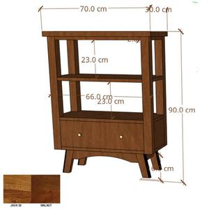 Konsola drewniana BONN 70 cm z szuflad i pk z akacji - kolor WALNUT - 2878009966