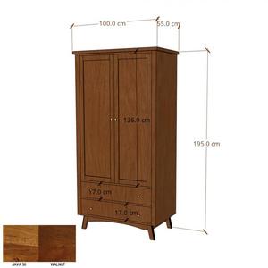 Szafa drewniana BONN 100 cm z szufladami z akacji - kolor WALNUT - 2878009969