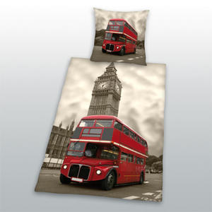 Pociel baweniana 135x200 Londyn Big Ben 1374 Double Decker poszewka 80x80 - 2839021201