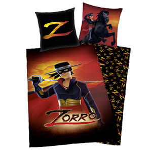 Pociel baweniana 140x200 Zorro Legenda 5277 Don Diego de la Vega poszewka 70x90 - 2847008793