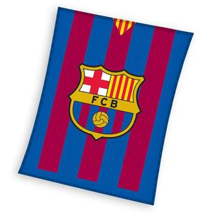 Koc polarowy 110x140 FC Barcelona Logo pasy Carbotex - 2847008880