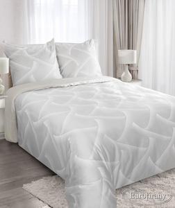 Pociel satynowa 160x200 Demi srebrna biaa Elegance Eurofirany - 2848015688