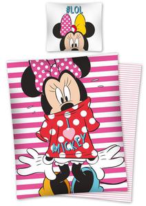 Pociel baweniana 140x200 Myszka Mini I Love Mickey Lol paski STC21 0642 - 2854611613